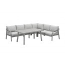 Garden Impressions Monti lounge-diningset 5dlg.zand rope, taupe frame