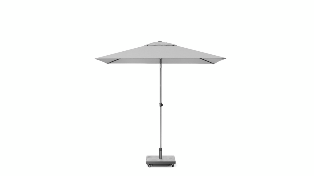 Platinum stokparasol Lisboa 210x150 antraciet frame licht grijs doek