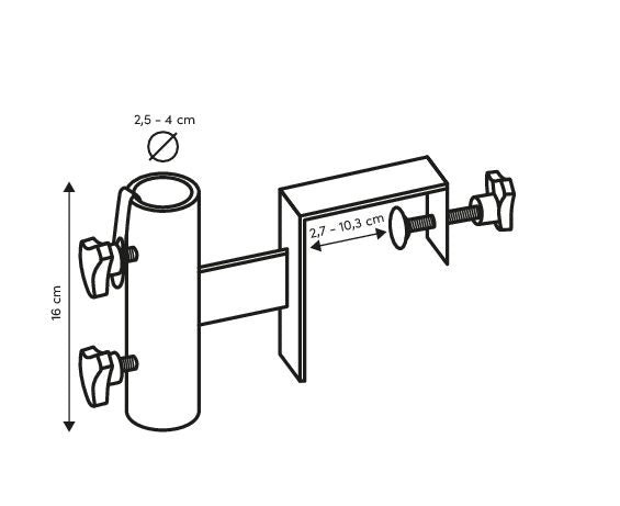 Platinum top railing 11cm, Ø38mm antraciet