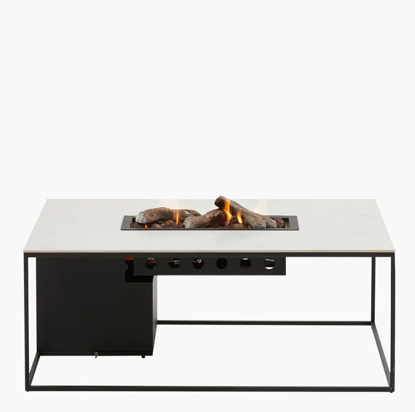 Cosi Cosidesign Line vuurtafel black frame - white marble look blad