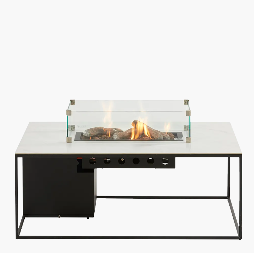 Cosi Cosidesign Line vuurtafel black frame - white marble look blad