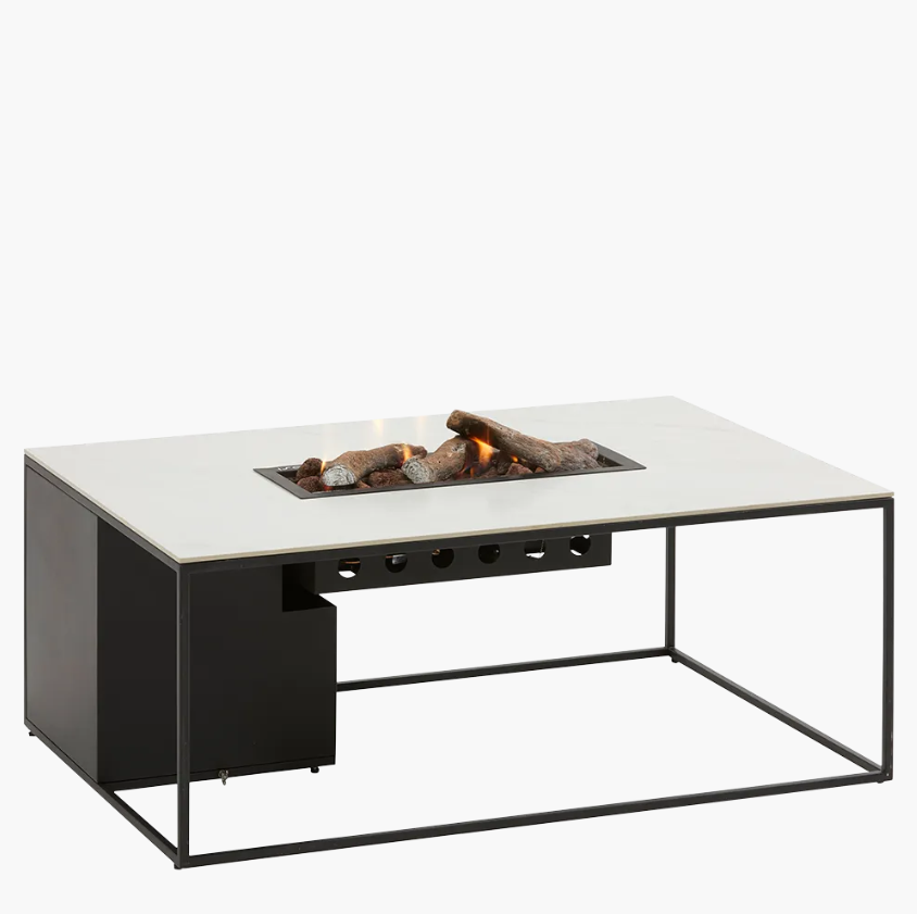 Cosi Cosidesign Line vuurtafel black frame - white marble look blad