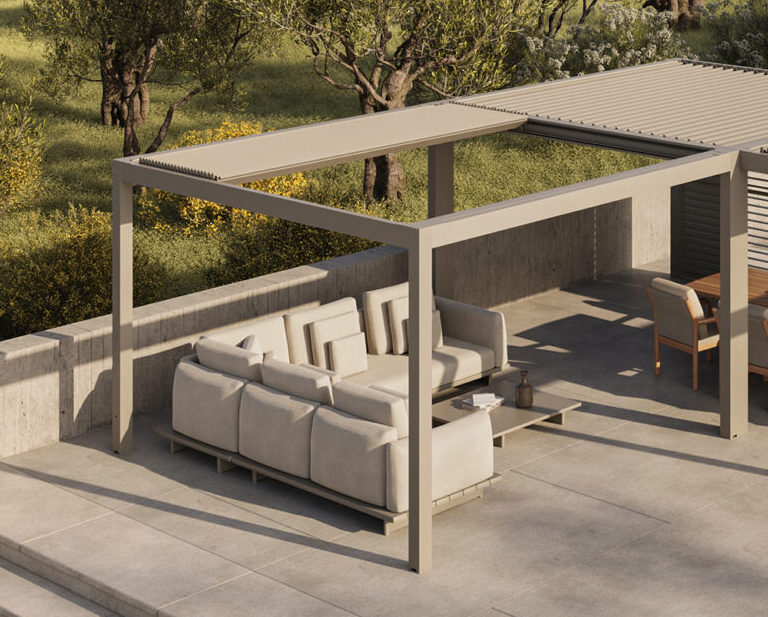 Suns Luxe extensionset with elec. retractable roof 263 x 365 x 250 cm, incl. LED light