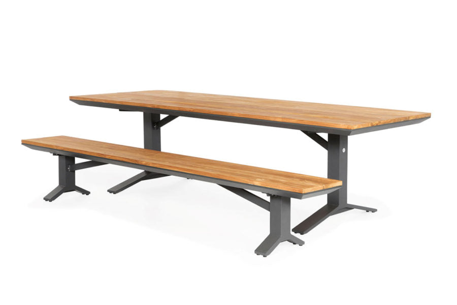 Suns Stockholm tafel 280 matt royal grey met bijpassende bank