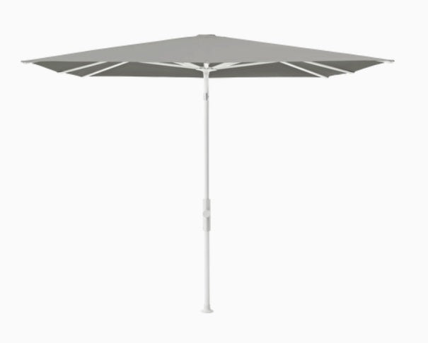 Glatz Twist 240x240cm Aluminium frame mat wit gepoedercoat smoke doek