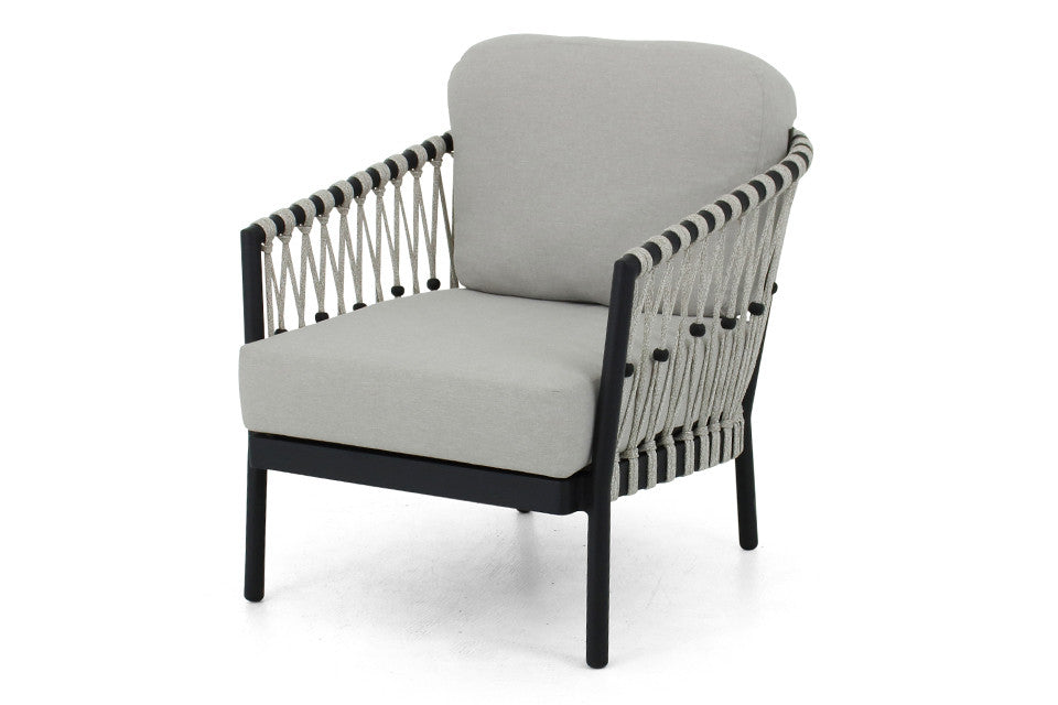 Apple Bee Menton loungestoel 72 gevlochten | Zwart frame