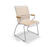 Houe CLICK dining stoel Beige, bamboo armleuning, hoge rug