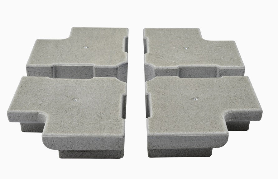 Glatz Set gewichten bij voet met rollen M4, 180 kg, 4 stuks, beton,