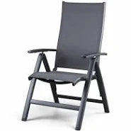 Suns Lucca recliner, verstelbare dining stoel antraciet