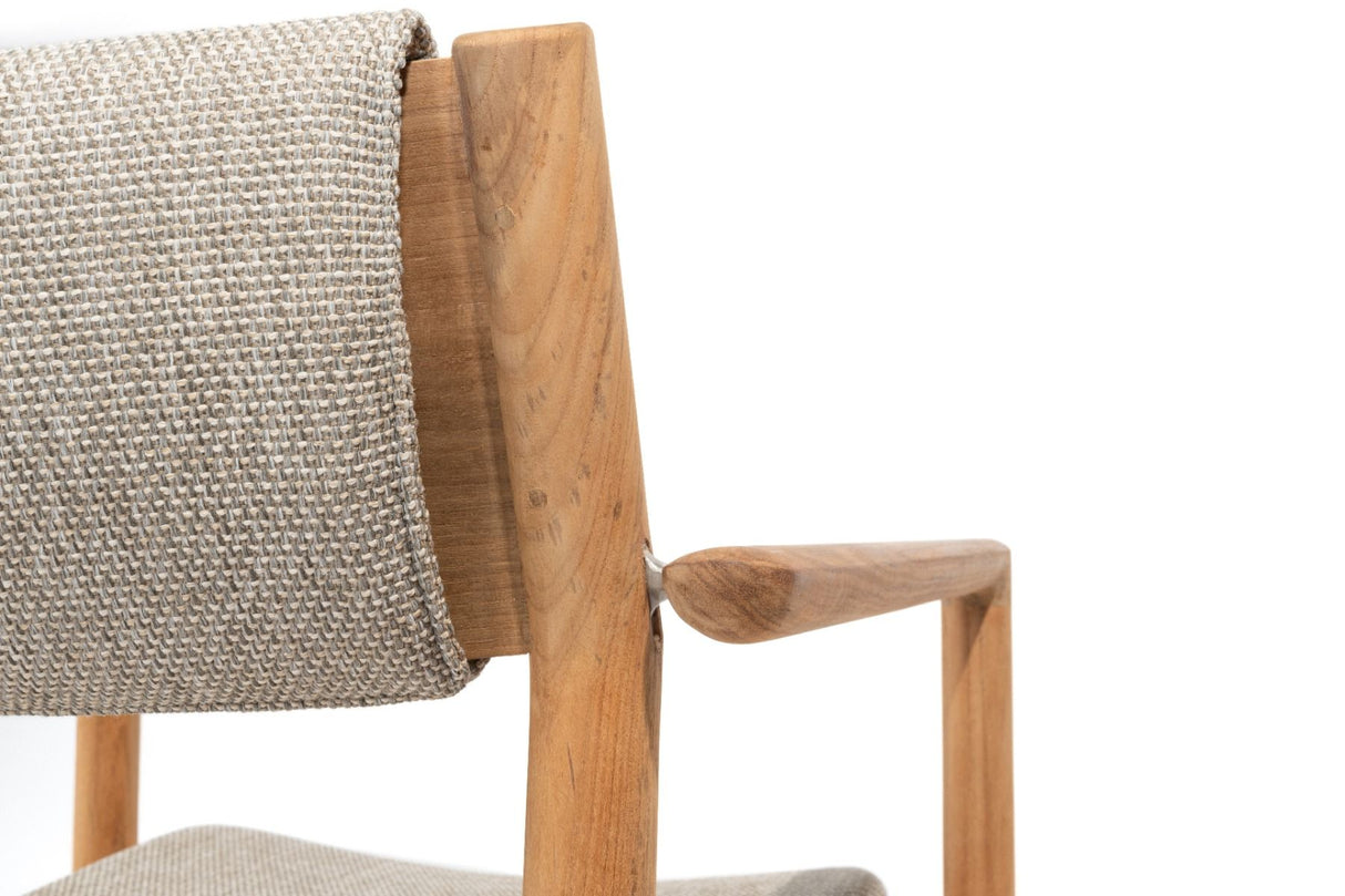 4 Seasons Outdoor Levi stapelbare dining stoel teak incl. 2 kussens