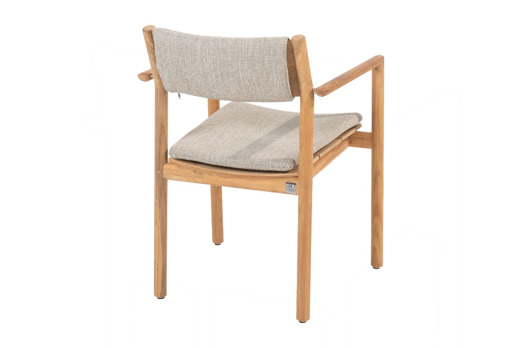 4 Seasons Outdoor Levi stapelbare dining stoel teak incl. 2 kussens