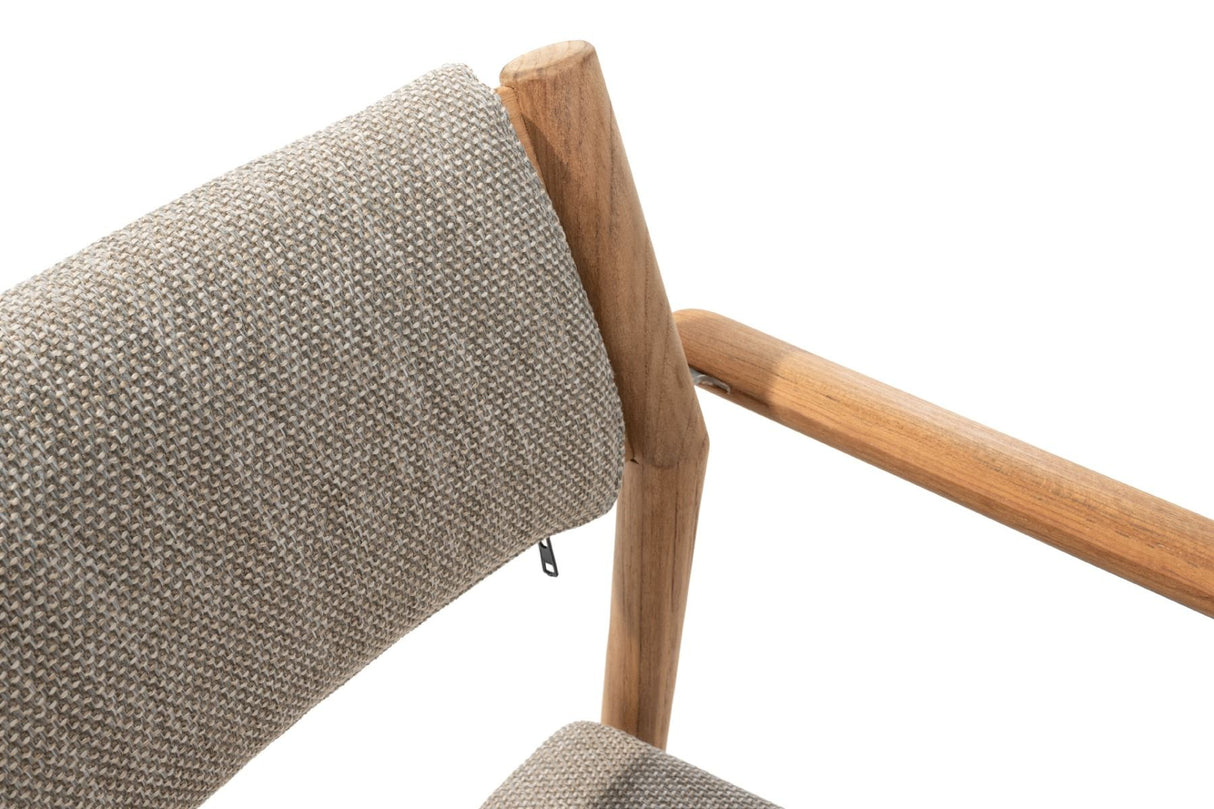 4 Seasons Outdoor Levi stapelbare dining stoel teak incl. 2 kussens