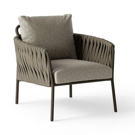 Suns Fiave lounge chair Bronze clouded rope pebble desert boucle
