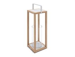 Suns Candle sam 20x21.5x58cm Naturel teak / mat wit