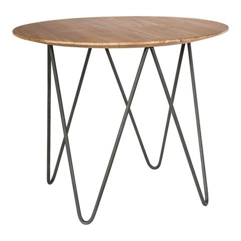 Ptmd Adine Round Coffeetable teak dark grey legs S