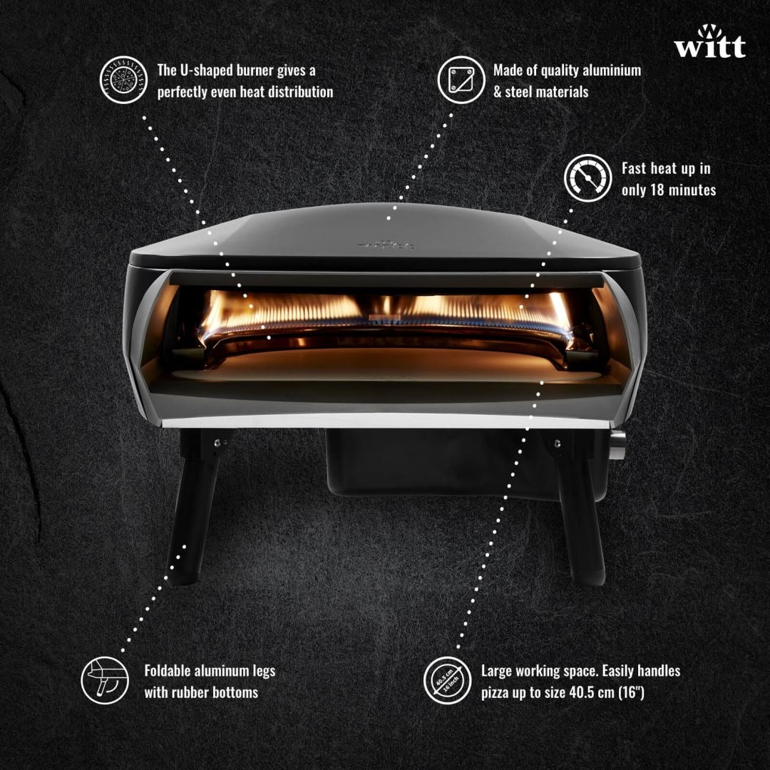 Witt Etna Ferma pizzaoven | Zwart