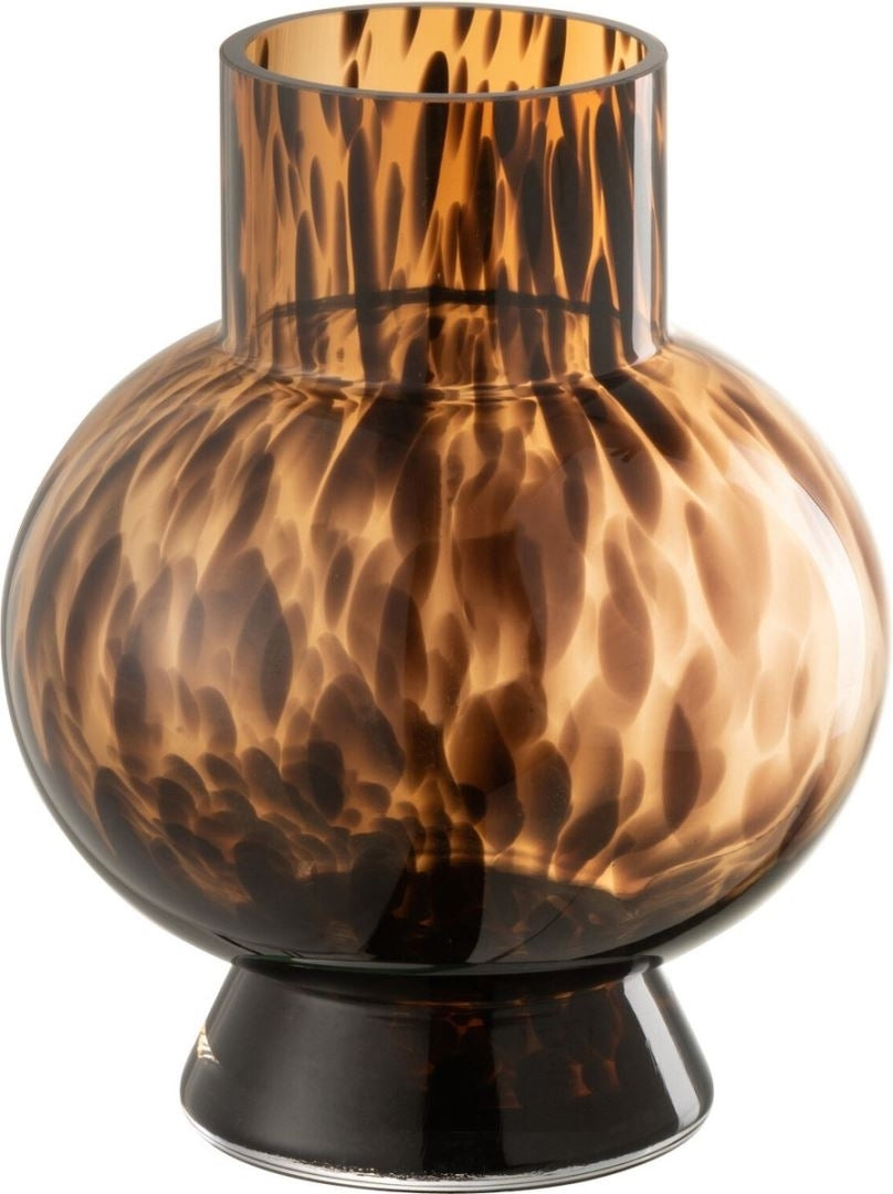 Lifestyle VAAS BOL STIP BRUIN GLAS SMALL (17x17x21.5cm)