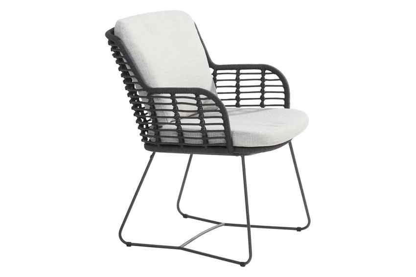 4 Seasons Outdoor 7-delige dining set Fabrice met tafel Goa HPL Antraciet/Donker grijs