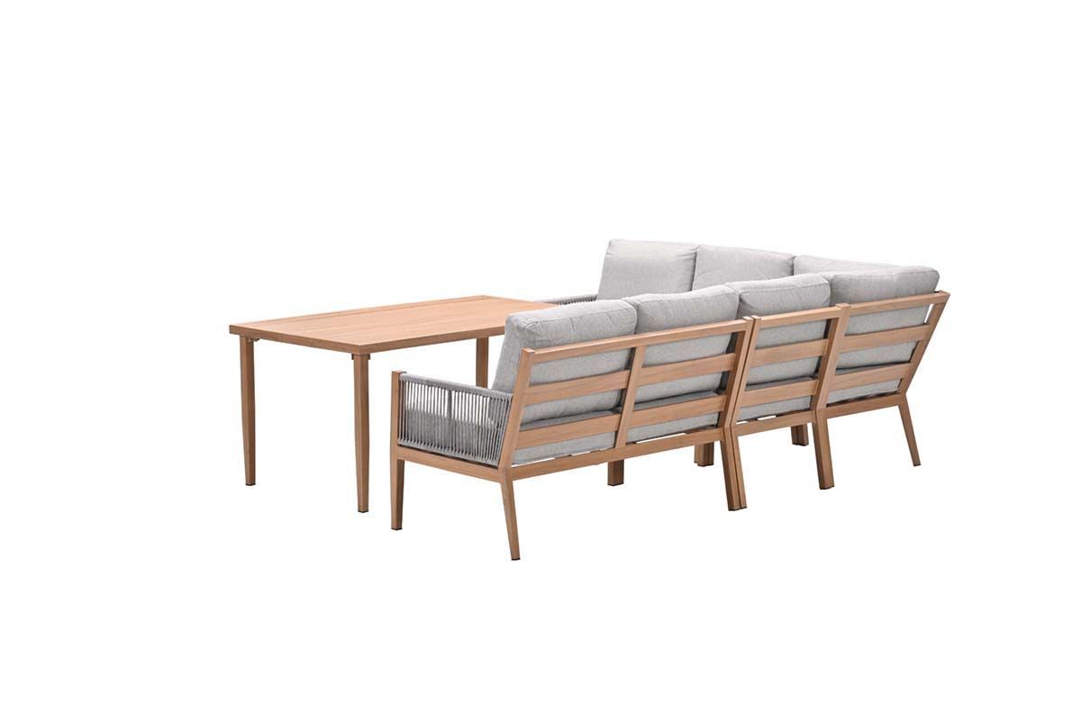 Garden Impressions lounge-dining set 5dlg.zand rope, light teak look frame