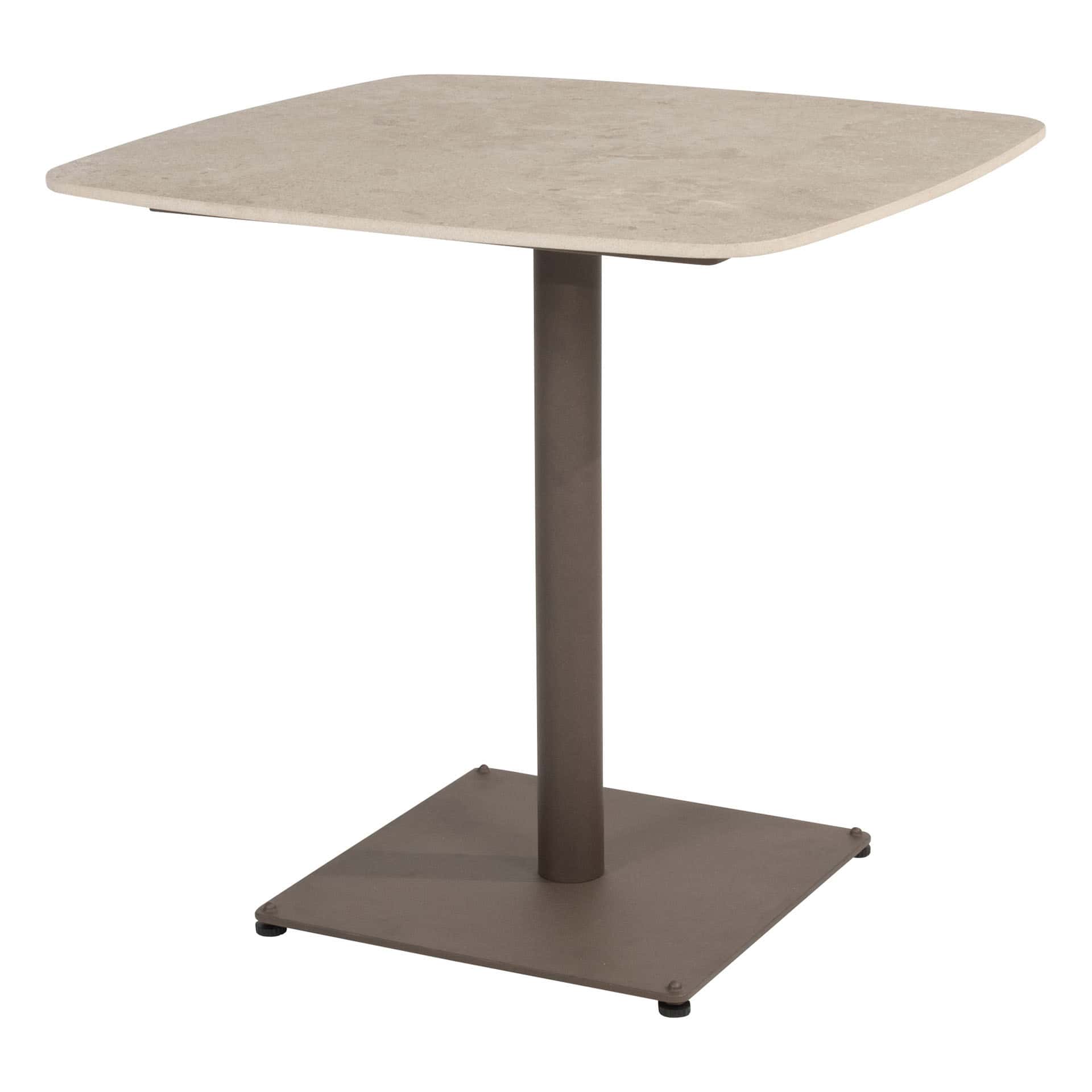 4 Seasons Outdoor Vermont eettafel met keramisch tafelblad, terre 75 x 75 cm.