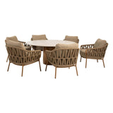 4 Seasons Outdoor Biarritz low dining set Amber + Colorado tafel 160 Ø cm