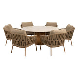 4 Seasons Outdoor Biarritz low dining set Amber + Colorado tafel 160 Ø cm