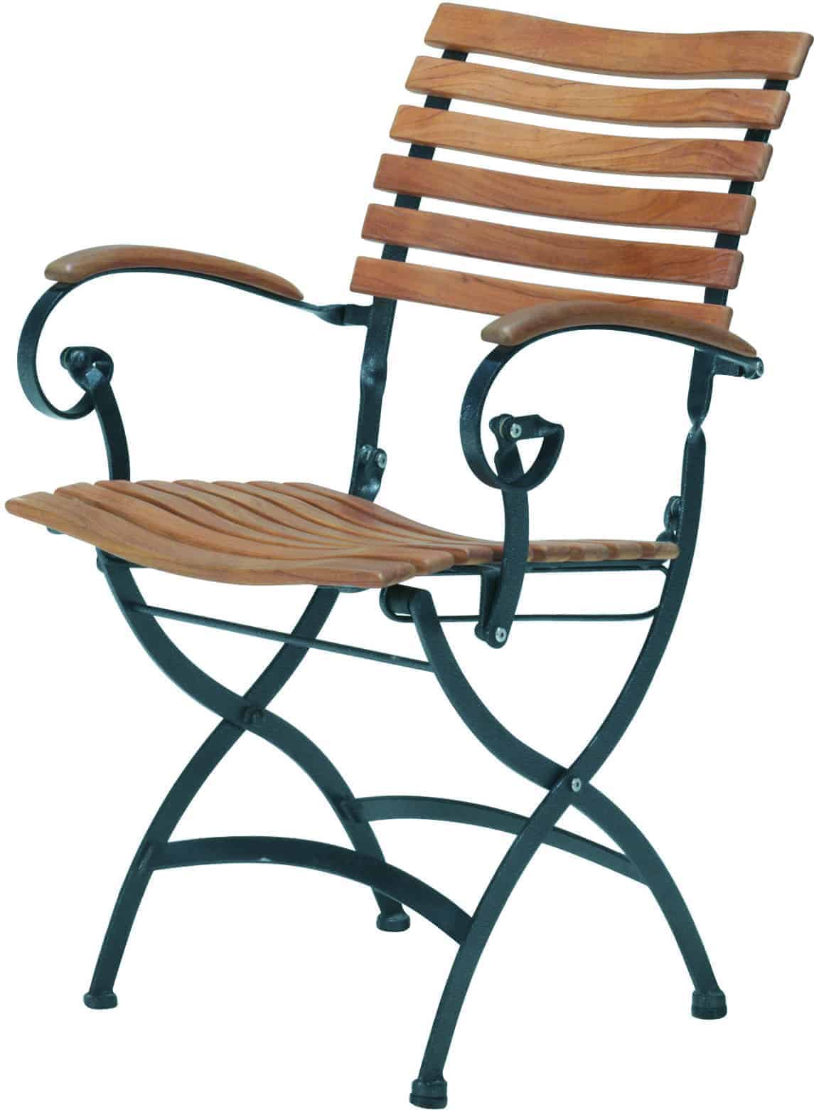 4 Seasons Outdoor Bellini inklapbare stoel met teak armleuningen