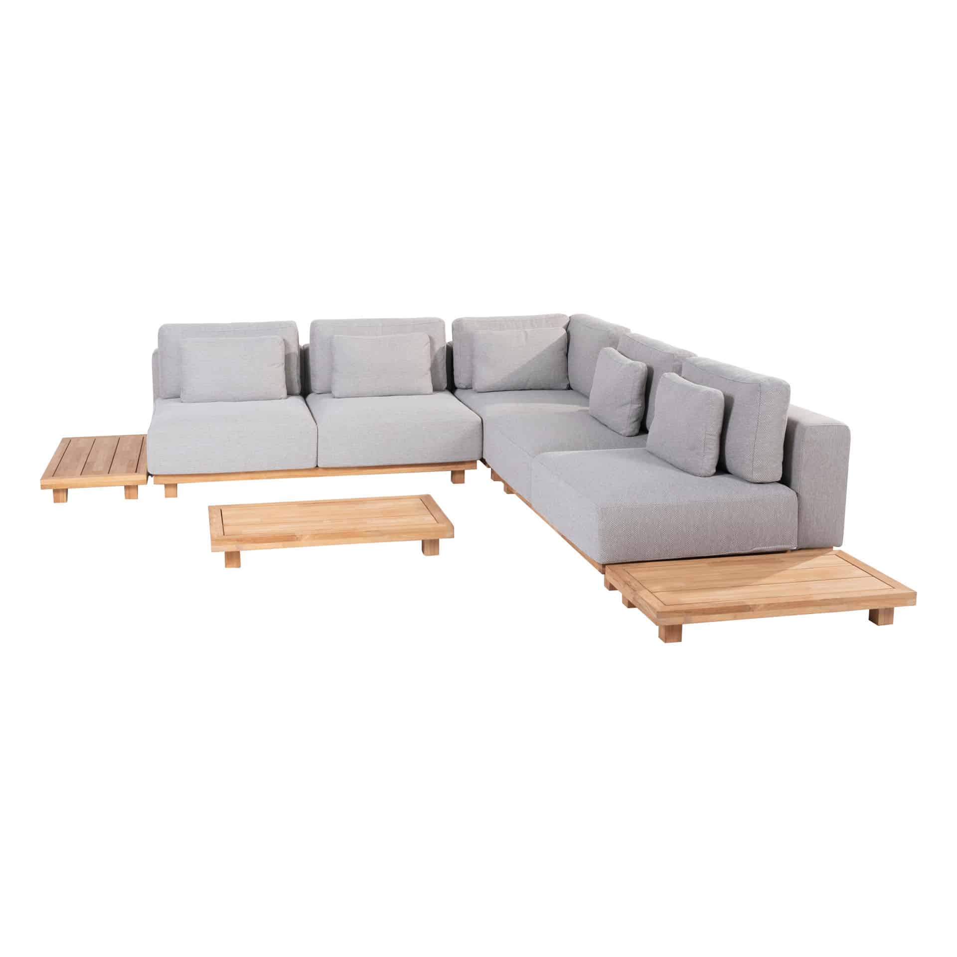 4 Seasons Outdoor 6-delige Paradiso Modulair Hoek Lounge set Teak