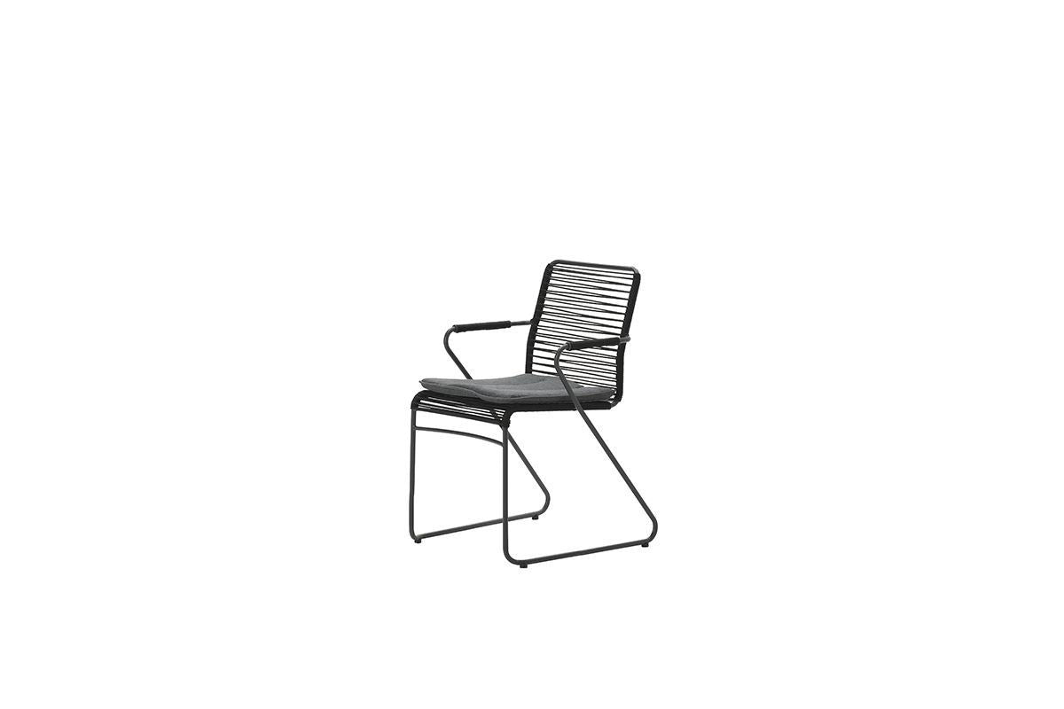Garden Impressions Hermes stapelbare fauteuil zwart rope, zwart frame