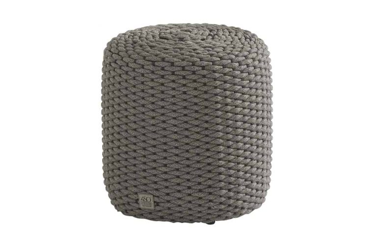 4 Seasons Outdoor Muffin poef rond 40 cm (H42) grijs rope