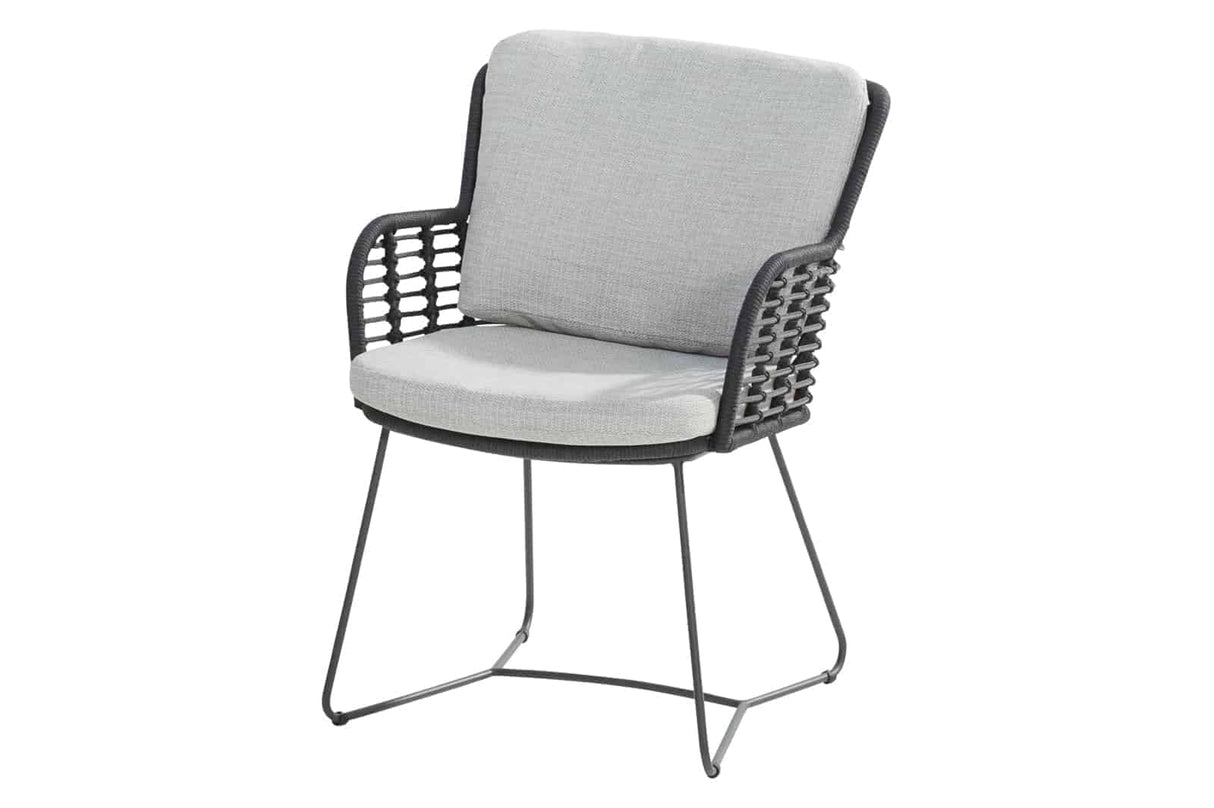 4 Seasons Outdoor Fabrice dining stoel antraciet incl. 2 kussens