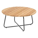 Taste 4SO Rhodos chaise lounge bank + 4 Seasons Outdoor Verdi salontafel teak 73 Ø cm