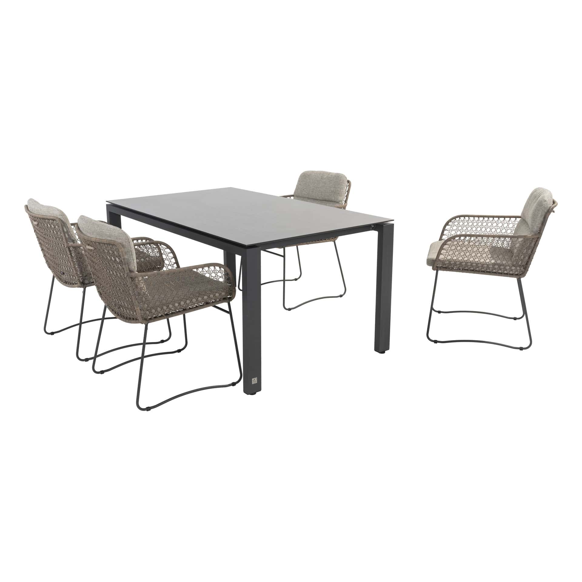 4 Seasons Outdoor Aprilla dining pure + Goa tafel HPL 160 cm slate antraciet