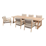 4 Seasons Outdoor Julia low dining + Taste 4SO Noah low dining brushed teak tafel 300 cm