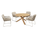 4 Seasons Outdoor Murcia dining latte + Taste 4SO Prado teak tafel 130 Ø cm