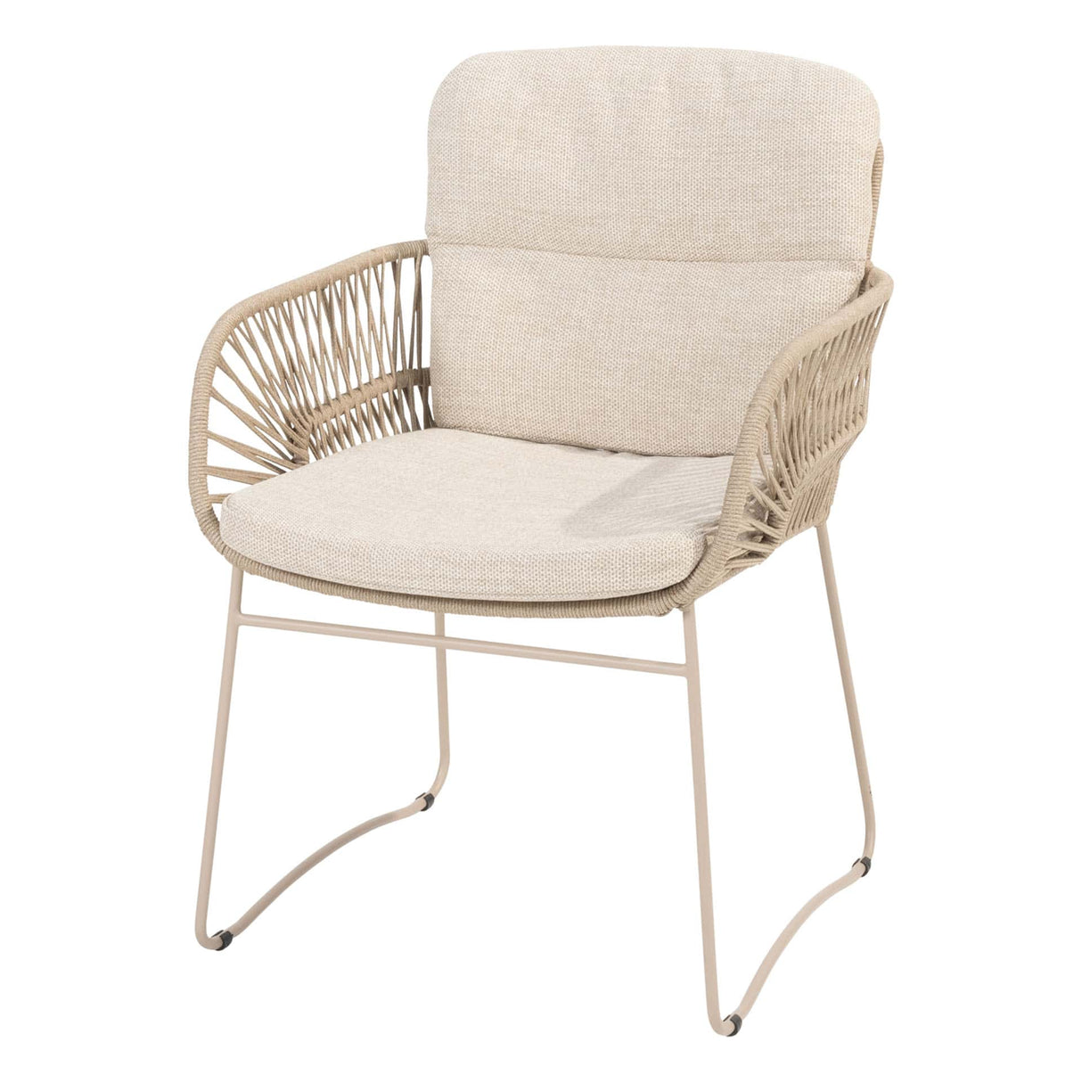 4 Seasons Outdoor Murcia dining latte + Taste 4SO Prado teak tafel 130 Ø cm