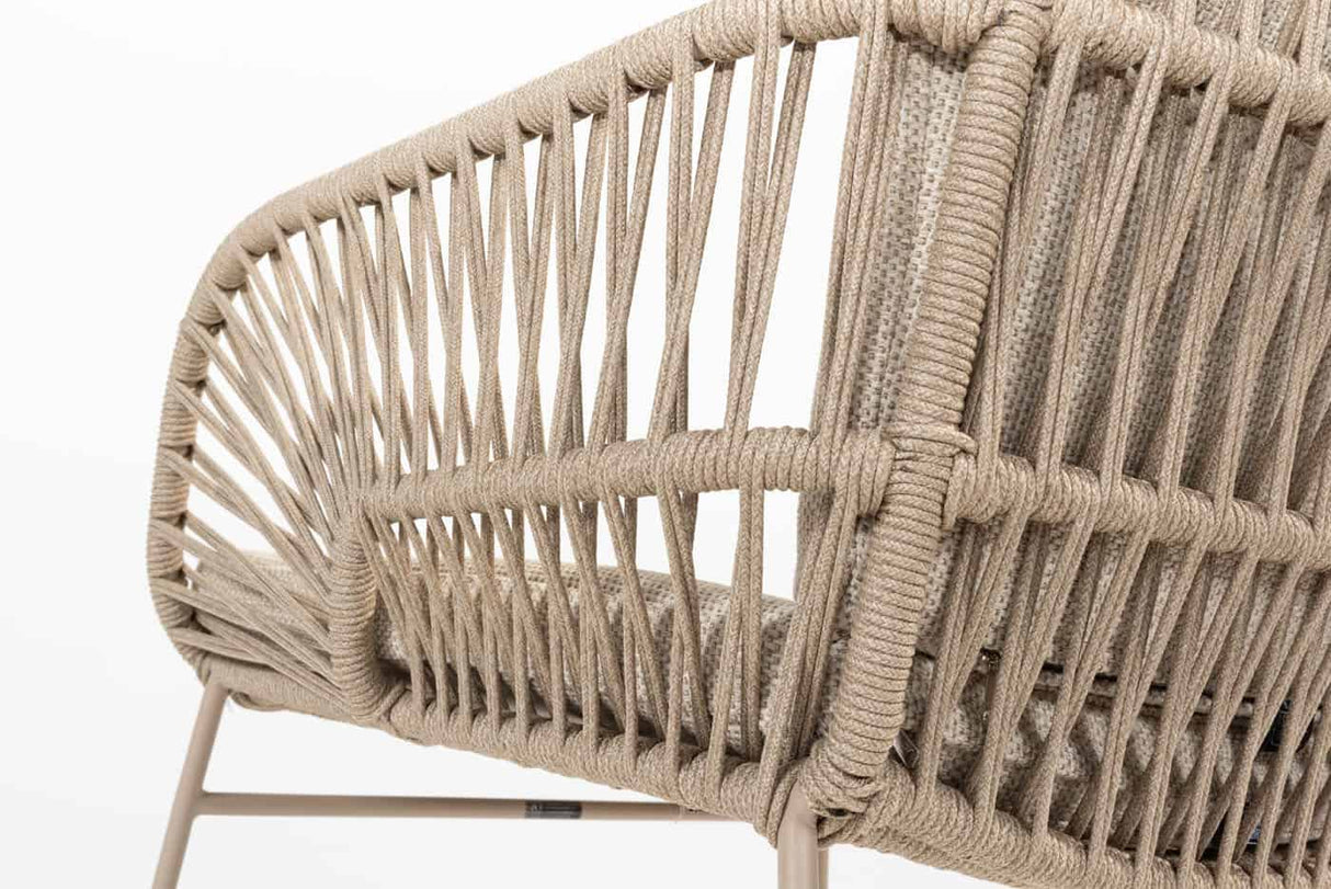 4 Seasons Outdoor Murcia dining latte + Taste 4SO Prado teak tafel 130 Ø cm