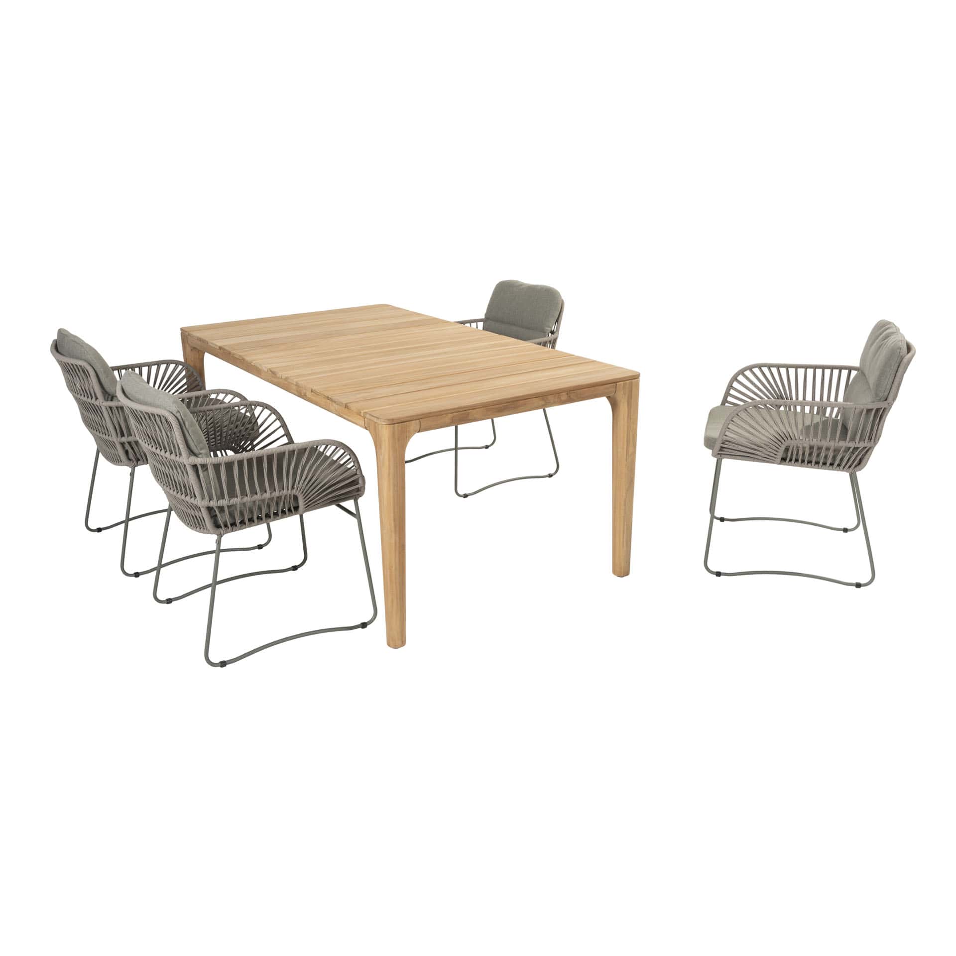 4 Seasons Outdoor Murcia dining olive + Taste 4SO Liam teak tafel 180 cm