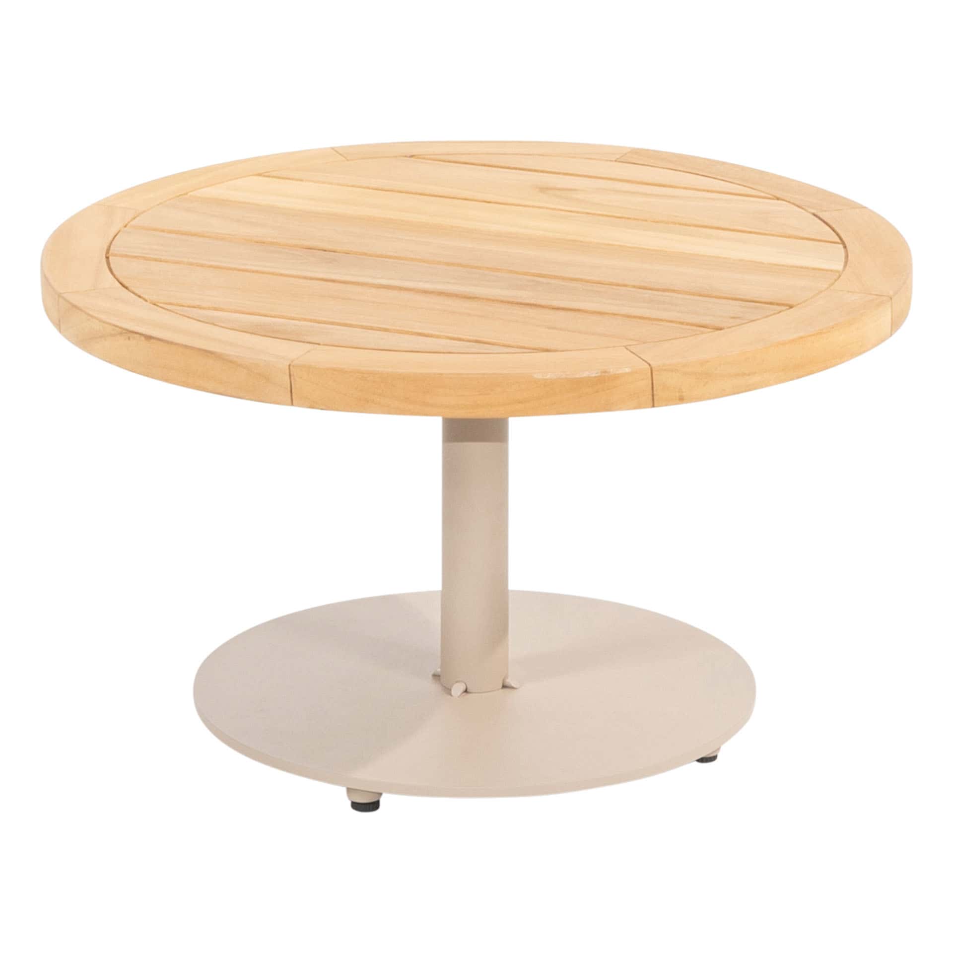 4 Seasons Outdoor Volta teak salontafel centrale poot latte 60 cm. Ø (H 35)