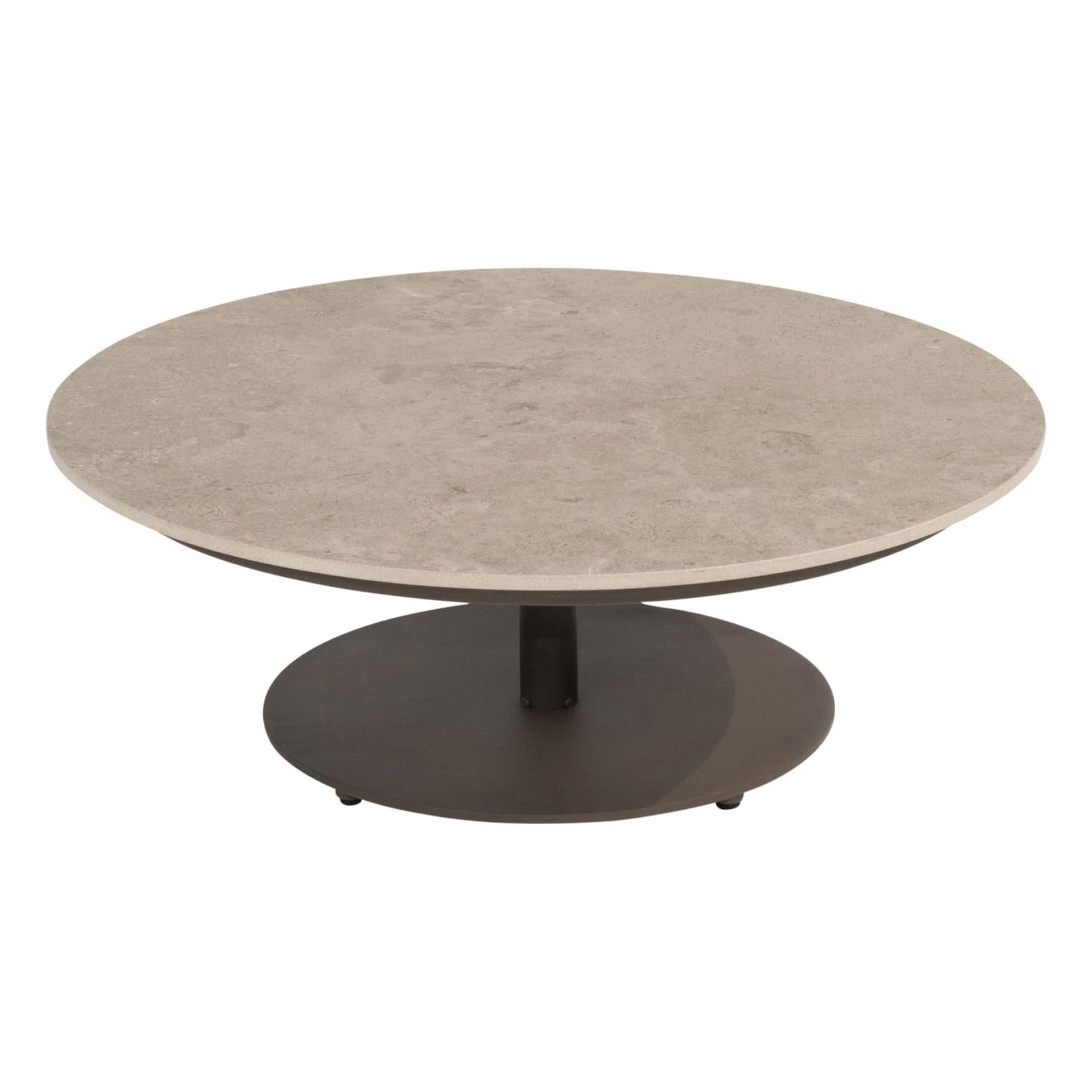 4 Seasons Outdoor Boaz salontafel met keramisch tafelblad, centrale poot terre 80 cm. Ø (H 30)