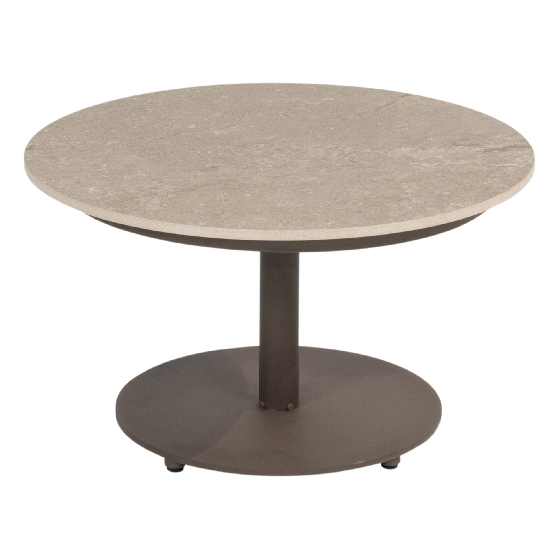 4 Seasons Outdoor Boaz salontafel met keramisch tafelblad, centrale poot terre 60 cm. Ø (H 35)