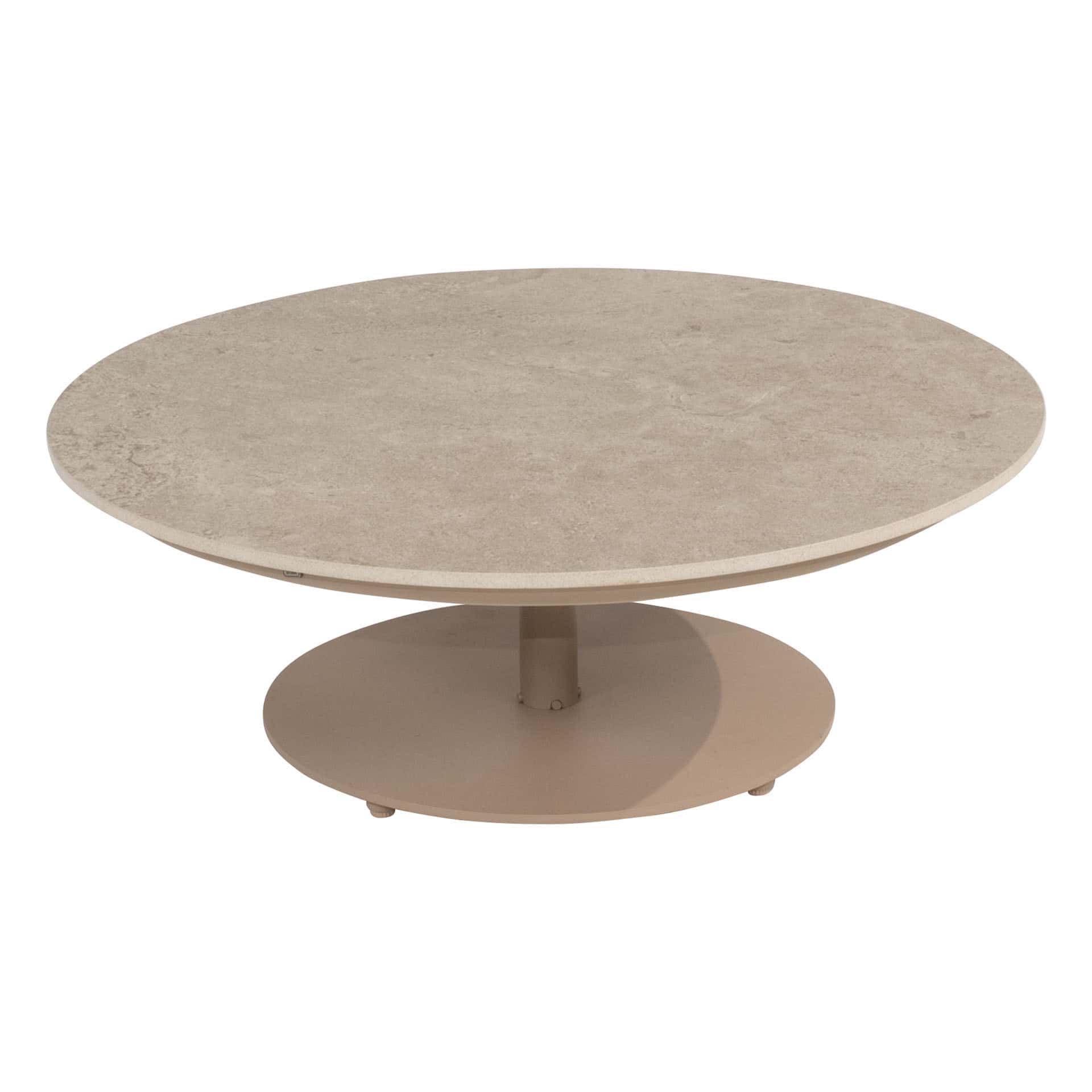 4 Seasons Outdoor Boaz salontafel met keramisch tafelblad, centrale poot latte 80 cm. Ø (H 30)