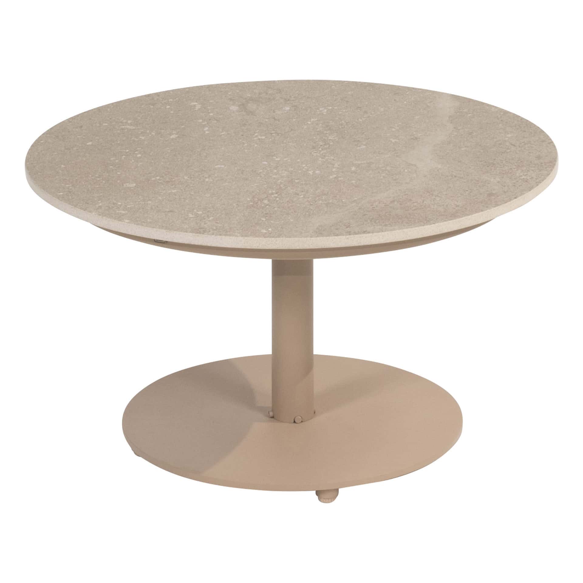 4 Seasons Outdoor Boaz salontafel met keramisch tafelblad, centrale poot latte 60 cm. Ø (H 35)