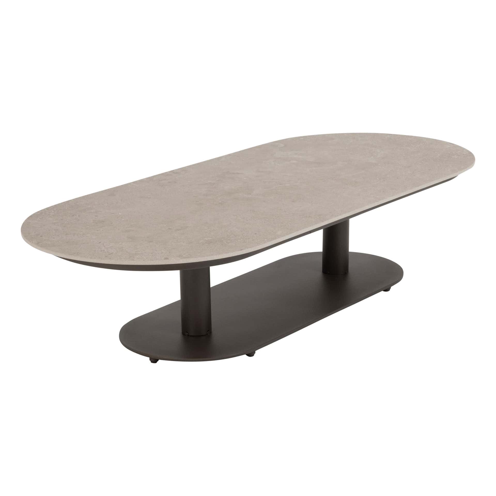 4 Seasons Outdoor Boaz ovale salontafel terre met keramisch tafelblad, 150 x 65 cm (H 35)