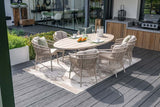 Garden Impressions Edison dining tafel ovaal 220x115xH75cm light teak polywood blad, taupe frame