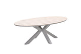 Garden Impressions Edison dining tafel ovaal 280x140xH75cm light teak polywood blad, taupe frame
