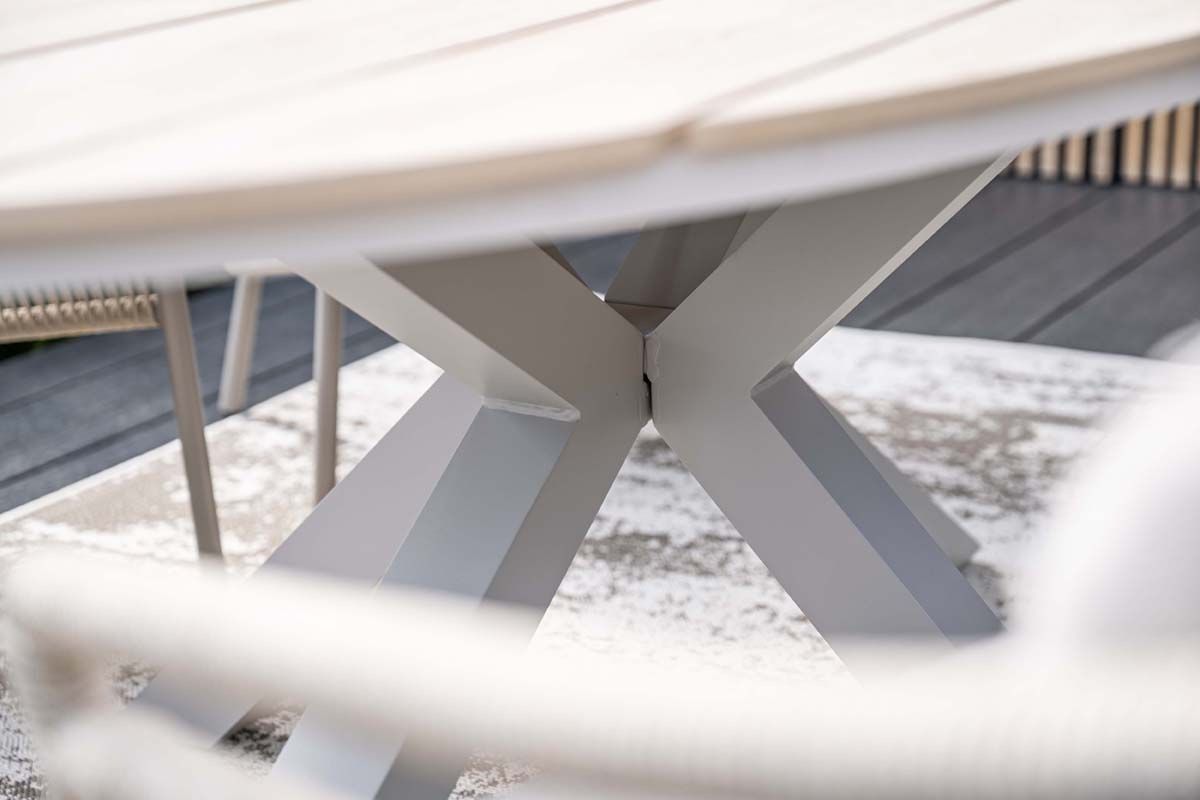 Garden Impressions Edison dining tafel ovaal 280x140xH75cm light teak polywood blad, taupe frame