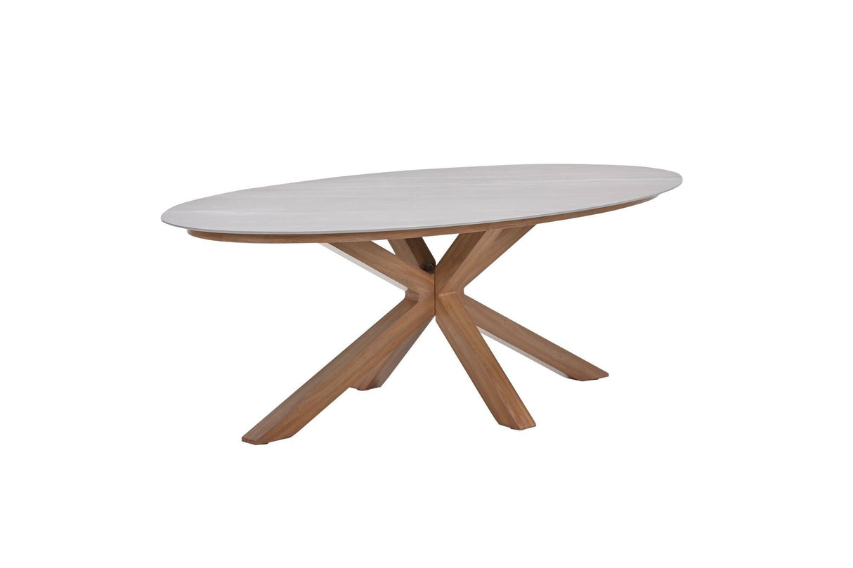 Garden Impressions Scotland tafel 230x115cm ovaal Napoli sand centostone, light teak look frame