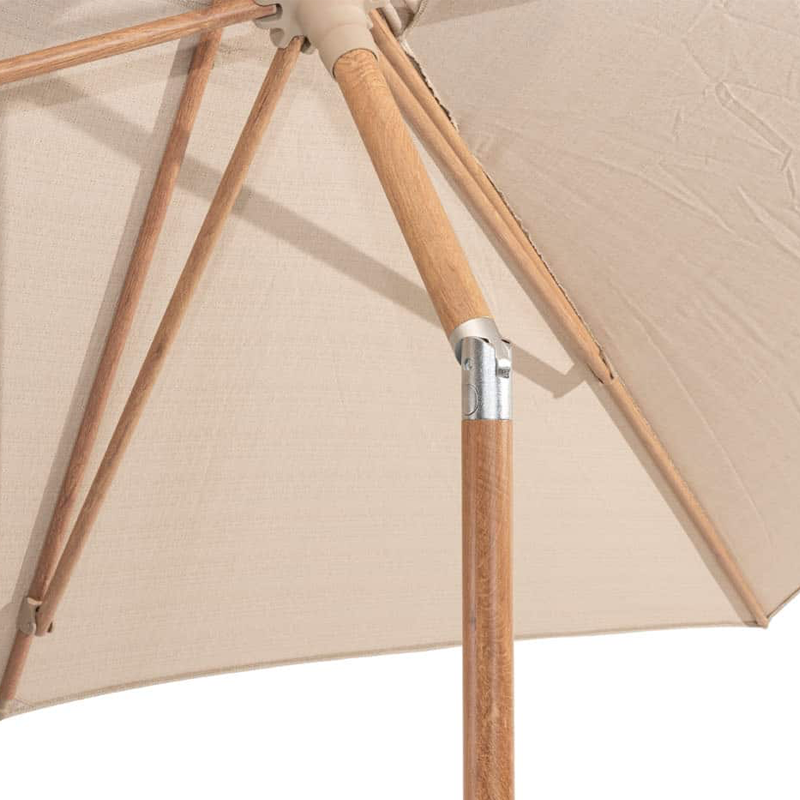 4 Seasons Outdoor Azzurro Ø300cm zand met houtlook frame stokparasol