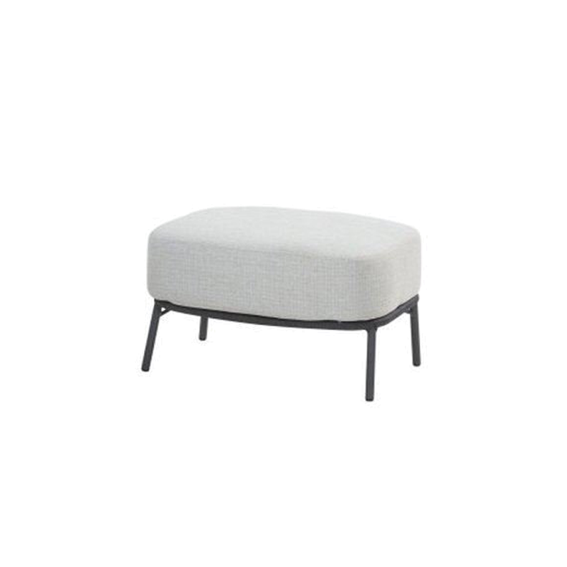 4 Seasons Outdoor Fabrice footstool antraciet met kussen